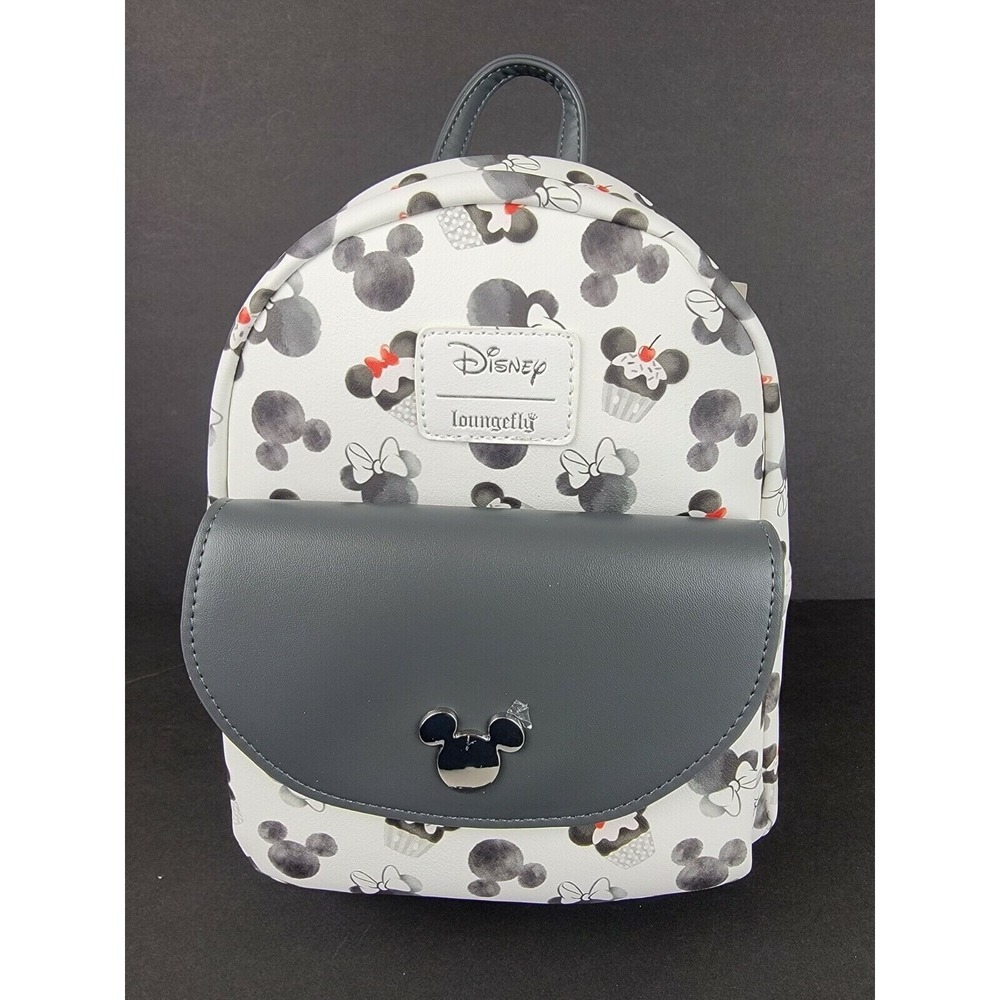 Loungefly Mickey Mouse Minnie Mouse Cupcake Mini Backpack FAUX‎ LEATHER New